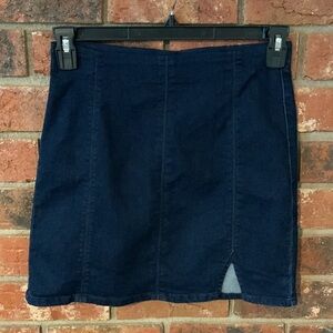 Free People Denim Mini Blue Jean Skirt